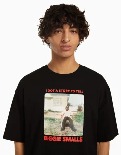 HOMME BERSHKA Chaussures*T-shirt manches courtes boxy fit imprimé The Notorious B.I.G.