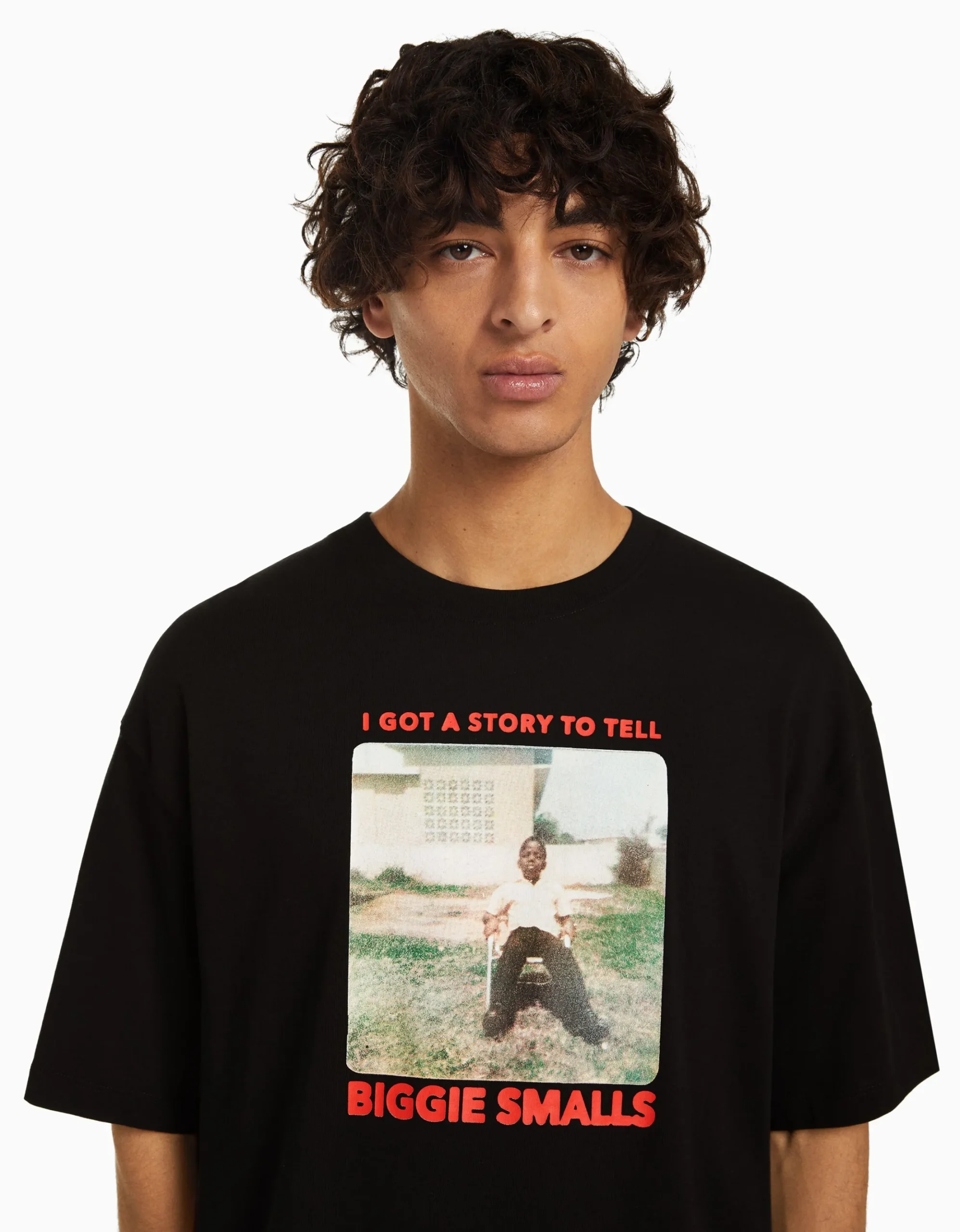 HOMME BERSHKA Chaussures*T-shirt manches courtes boxy fit imprimé The Notorious B.I.G.