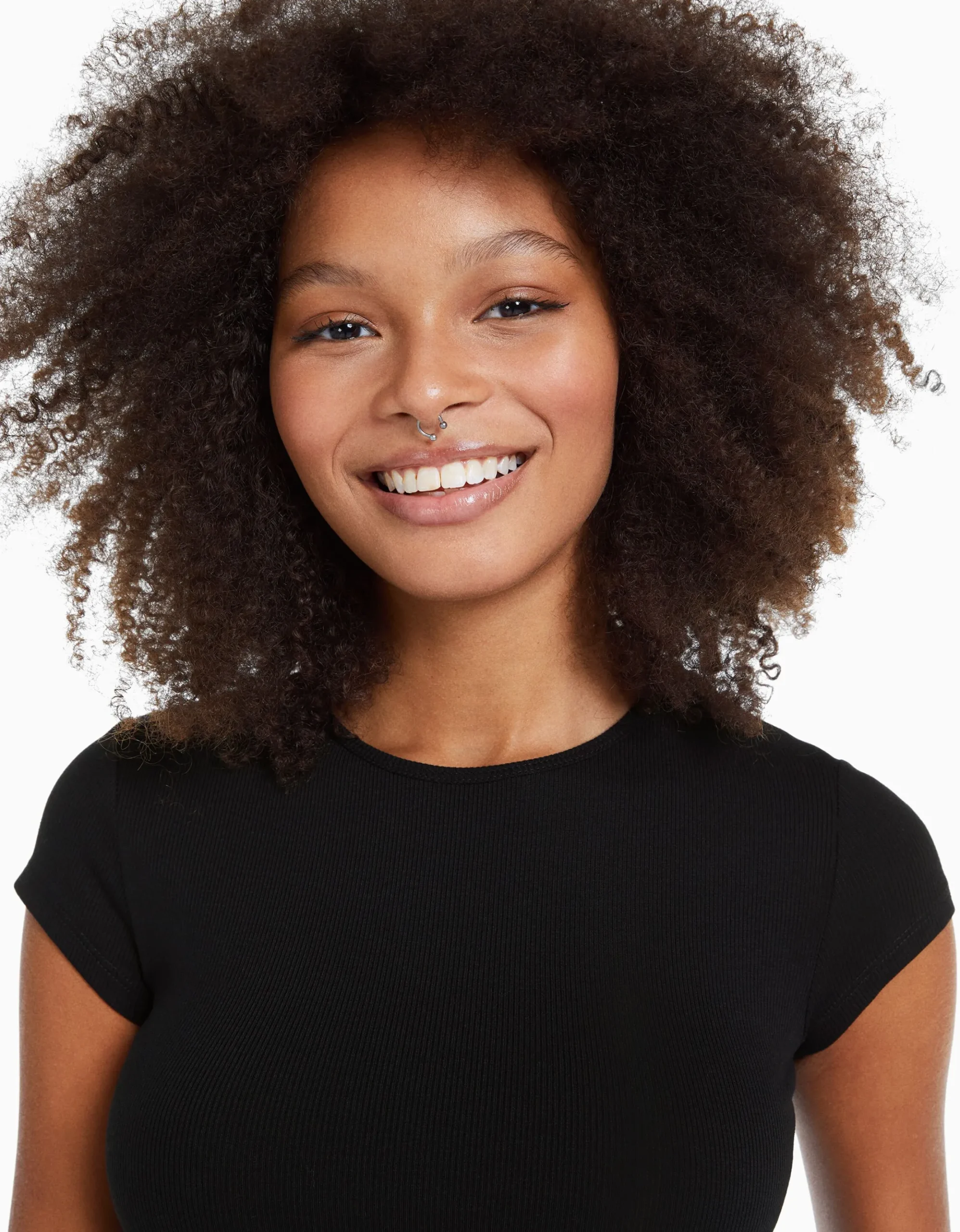 FEMME BERSHKA Tee-shirts*T-shirt manches courtes bord côte