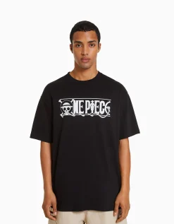 HOMME BERSHKA Tee-shirts*T-shirt manches courtes boxy fit imprimé One Piece
