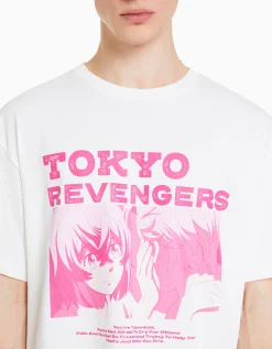 HOMME BERSHKA Collaborations®*T-shirt manches courtes boxy fit imprimé TOKYO REVENGERS