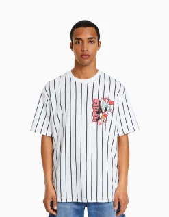 HOMME BERSHKA Vêtements*T-shirt manches courtes boxy fit imprimé Tom & Jerry