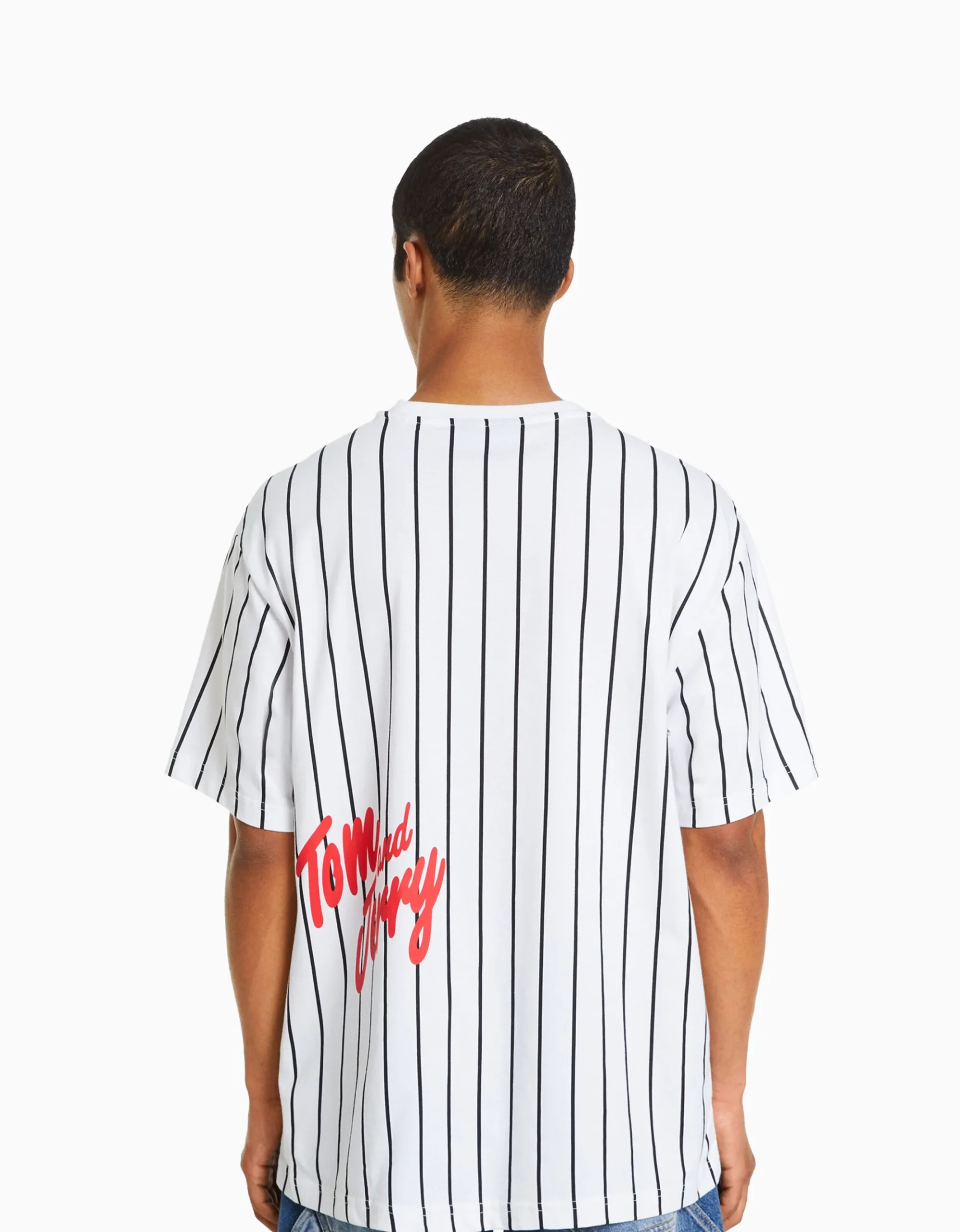 HOMME BERSHKA Vêtements*T-shirt manches courtes boxy fit imprimé Tom & Jerry