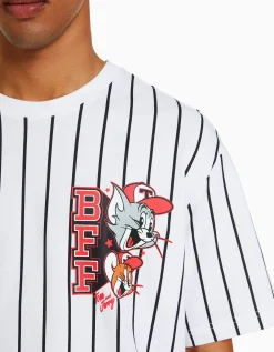 HOMME BERSHKA Vêtements*T-shirt manches courtes boxy fit imprimé Tom & Jerry