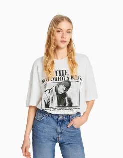 FEMME BERSHKA Tee-shirts*T-shirt manches courtes boxy fit The Notorious B.I.G.