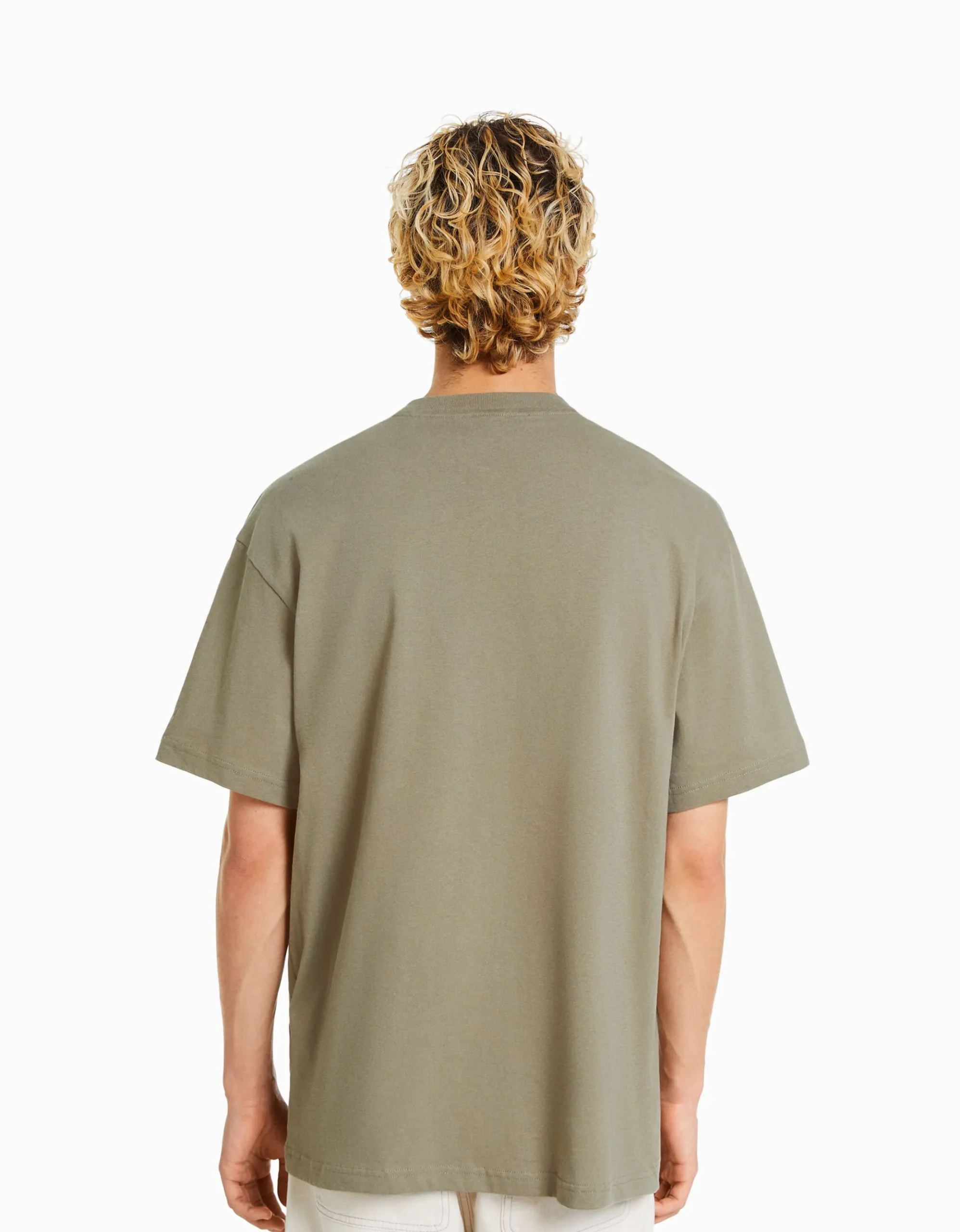 HOMME BERSHKA Vêtements*T-shirt manches courtes boxy fit imprimé poche