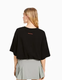 FEMME BERSHKA Tee-shirts*T-shirt manches courtes boxy fit imprimé The Notorious B.I.G.