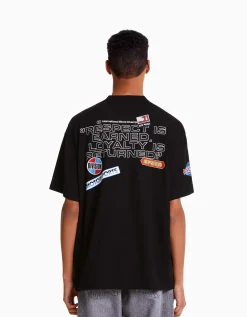 HOMME BERSHKA Tee-shirts*T-shirt manches courtes boxy fit racing
