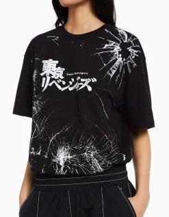 FEMME BERSHKA Vêtements*T-shirt manches courtes boxy fit TOKYO REVENGERS