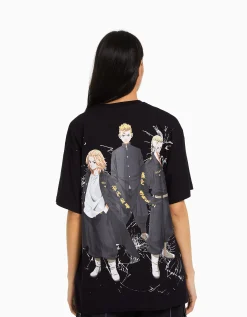 FEMME BERSHKA Vêtements*T-shirt manches courtes boxy fit TOKYO REVENGERS