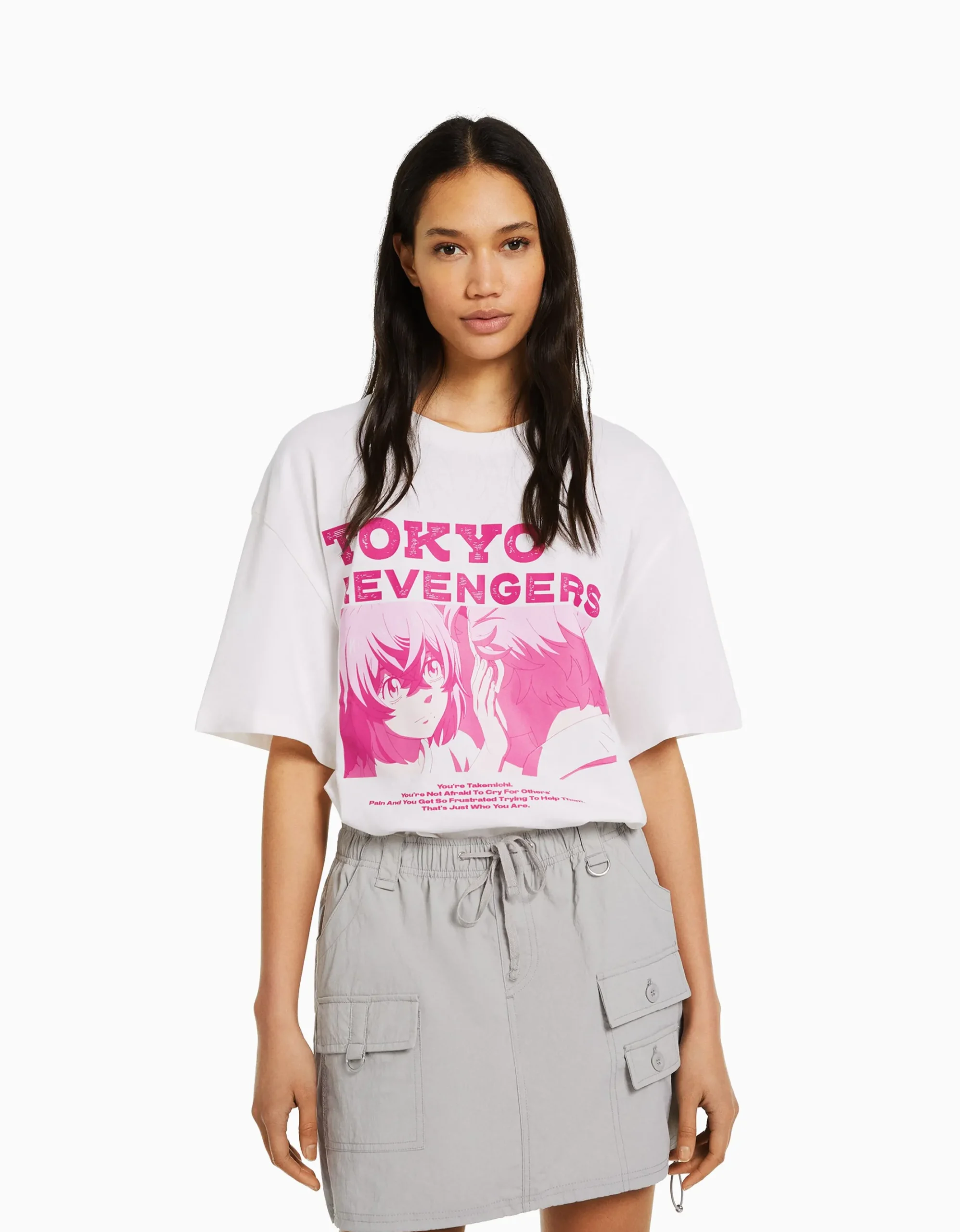 FEMME BERSHKA Vêtements*T-shirt manches courtes boxy fit imprimé TOKYO REVENGERS
