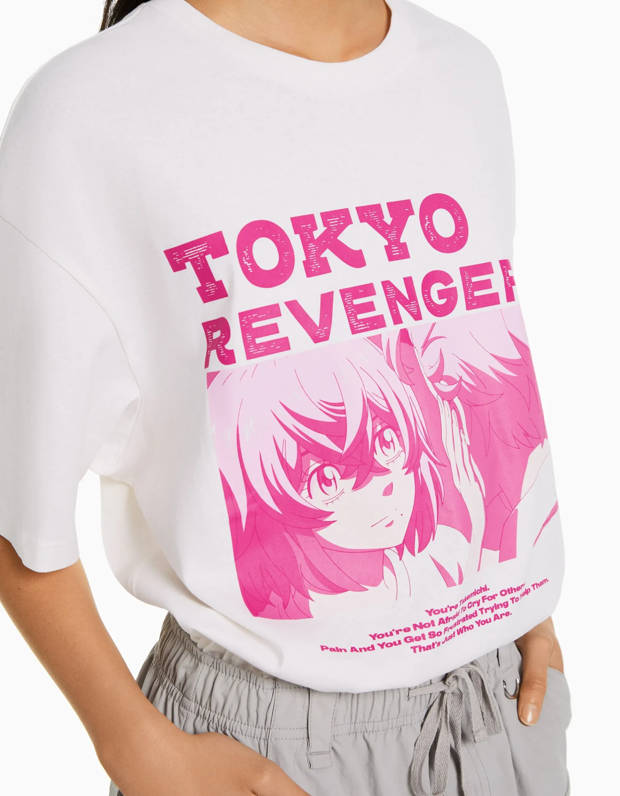 FEMME BERSHKA Vêtements*T-shirt manches courtes boxy fit imprimé TOKYO REVENGERS