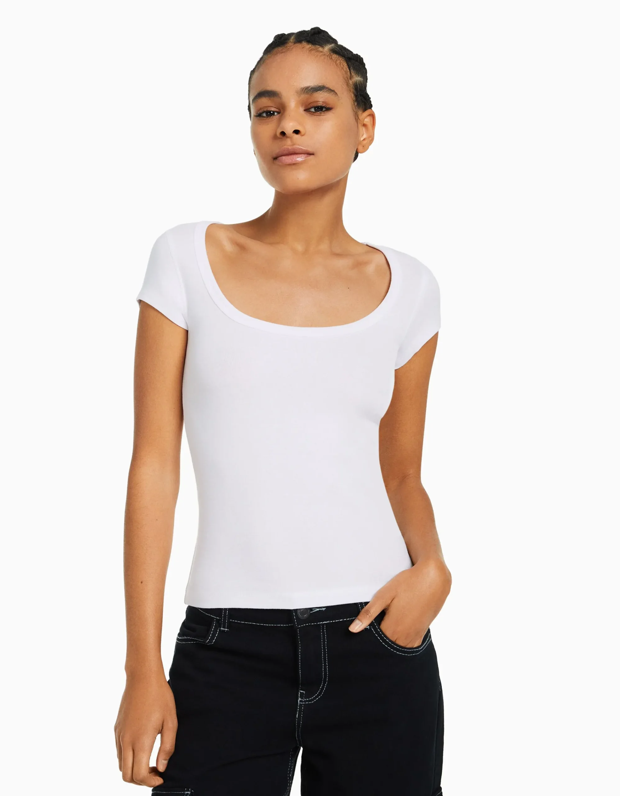 FEMME BERSHKA Tee-shirts*T-shirt manches courtes col rond