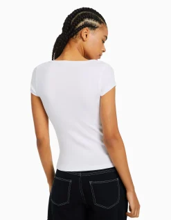 FEMME BERSHKA Tee-shirts*T-shirt manches courtes col rond