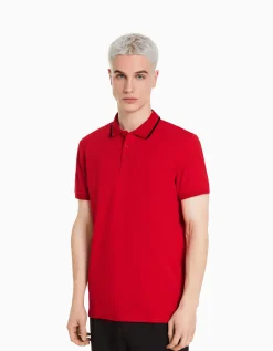 HOMME BERSHKA Tee-shirts*T-shirt manches courtes col polo bandes
