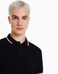 HOMME BERSHKA Tee-shirts*T-shirt manches courtes col polo bandes