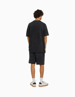 HOMME BERSHKA Survêtement*T-shirt manches courtes effet délavé