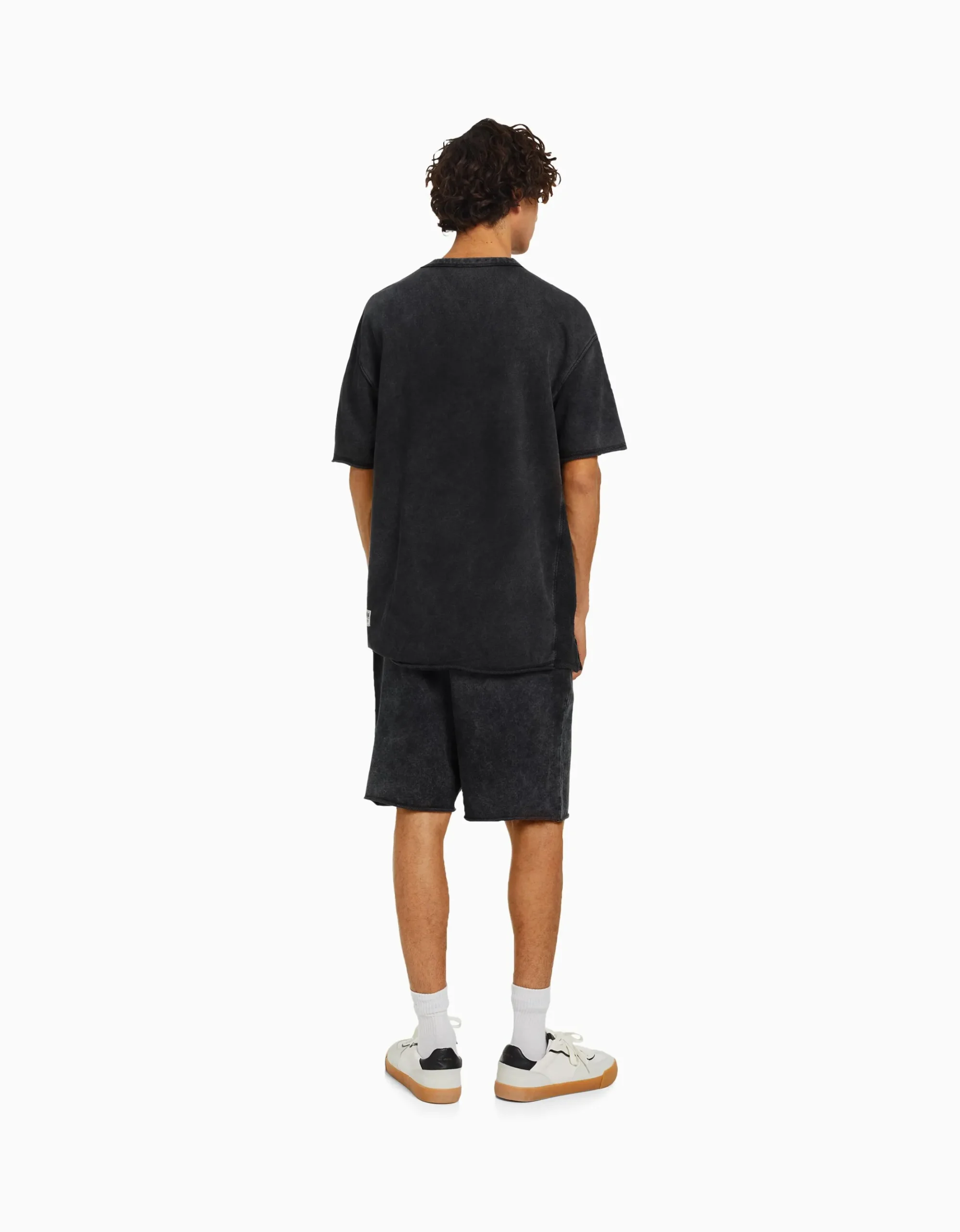 HOMME BERSHKA Survêtement*T-shirt manches courtes effet délavé
