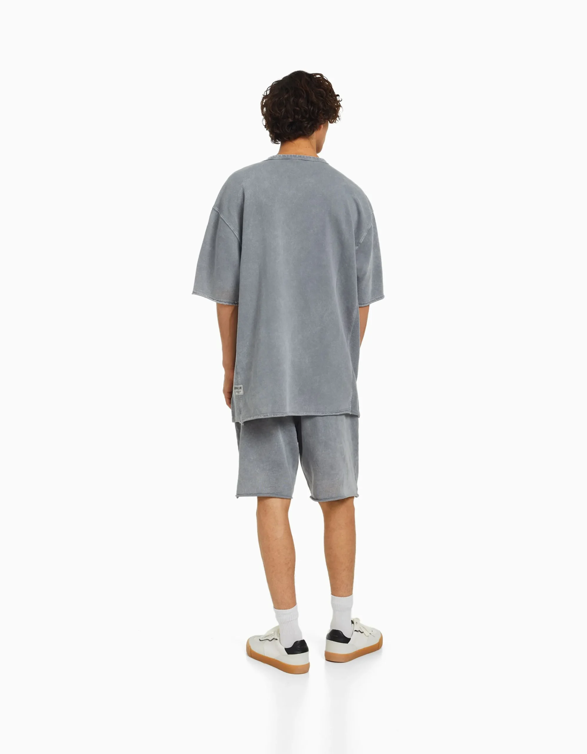 HOMME BERSHKA Survêtement*T-shirt manches courtes effet délavé