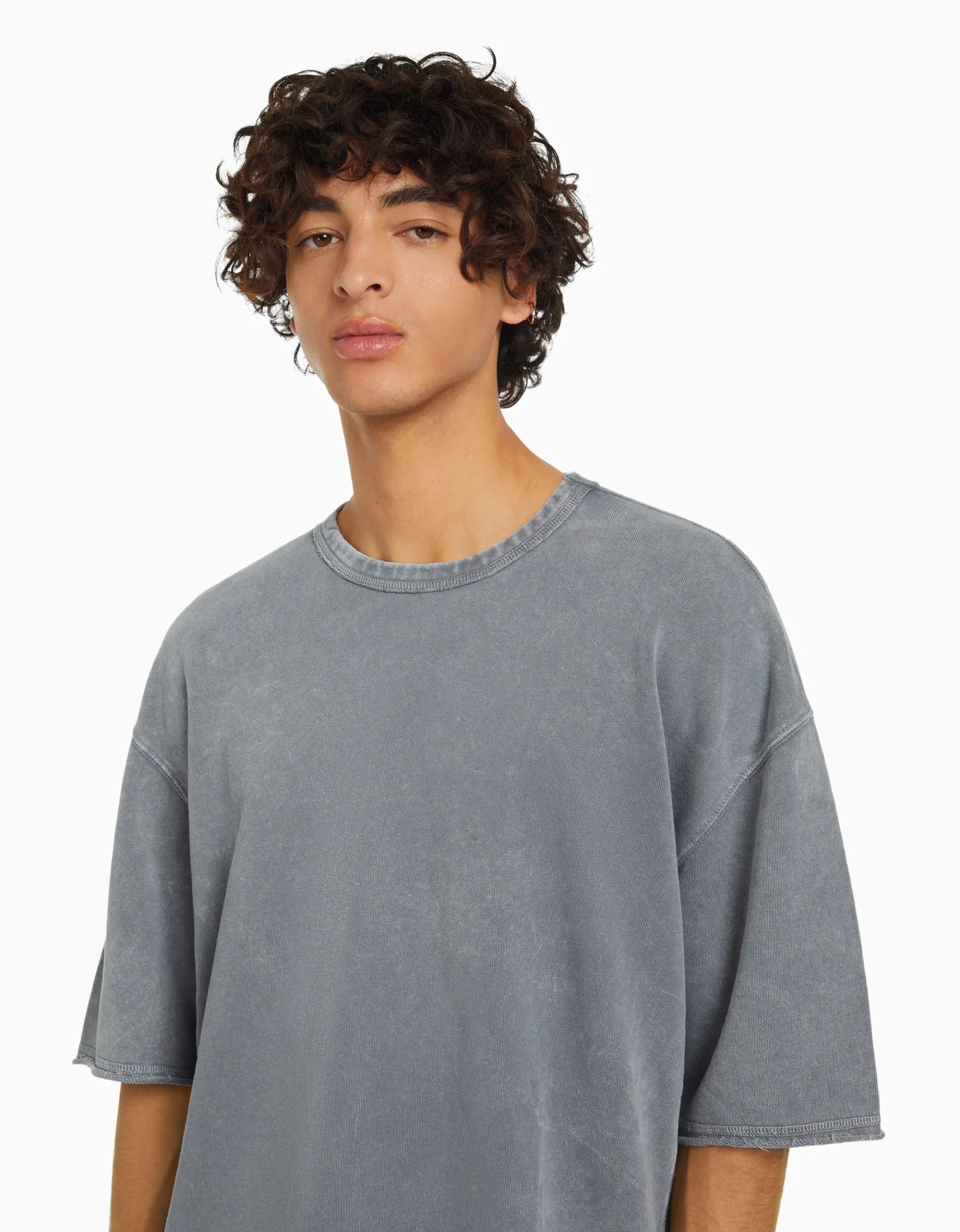 HOMME BERSHKA Survêtement*T-shirt manches courtes effet délavé