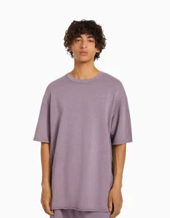 HOMME BERSHKA Survêtement*T-shirt manches courtes effet délavé