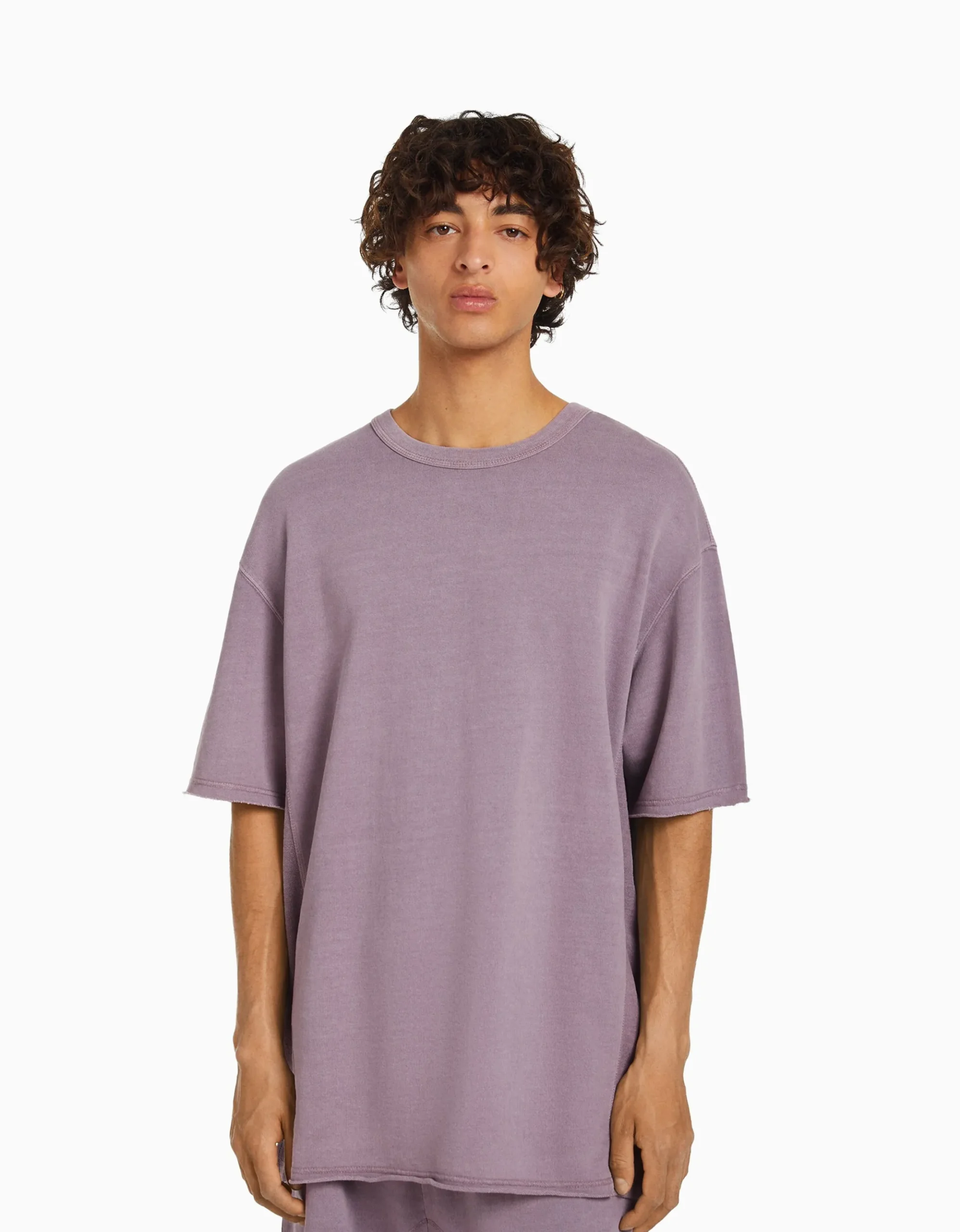 HOMME BERSHKA Survêtement*T-shirt manches courtes effet délavé
