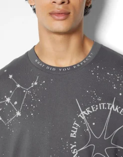 HOMME BERSHKA Tee-shirts et Chemises*T-shirt manches courtes extra loose imprimé ésotérique