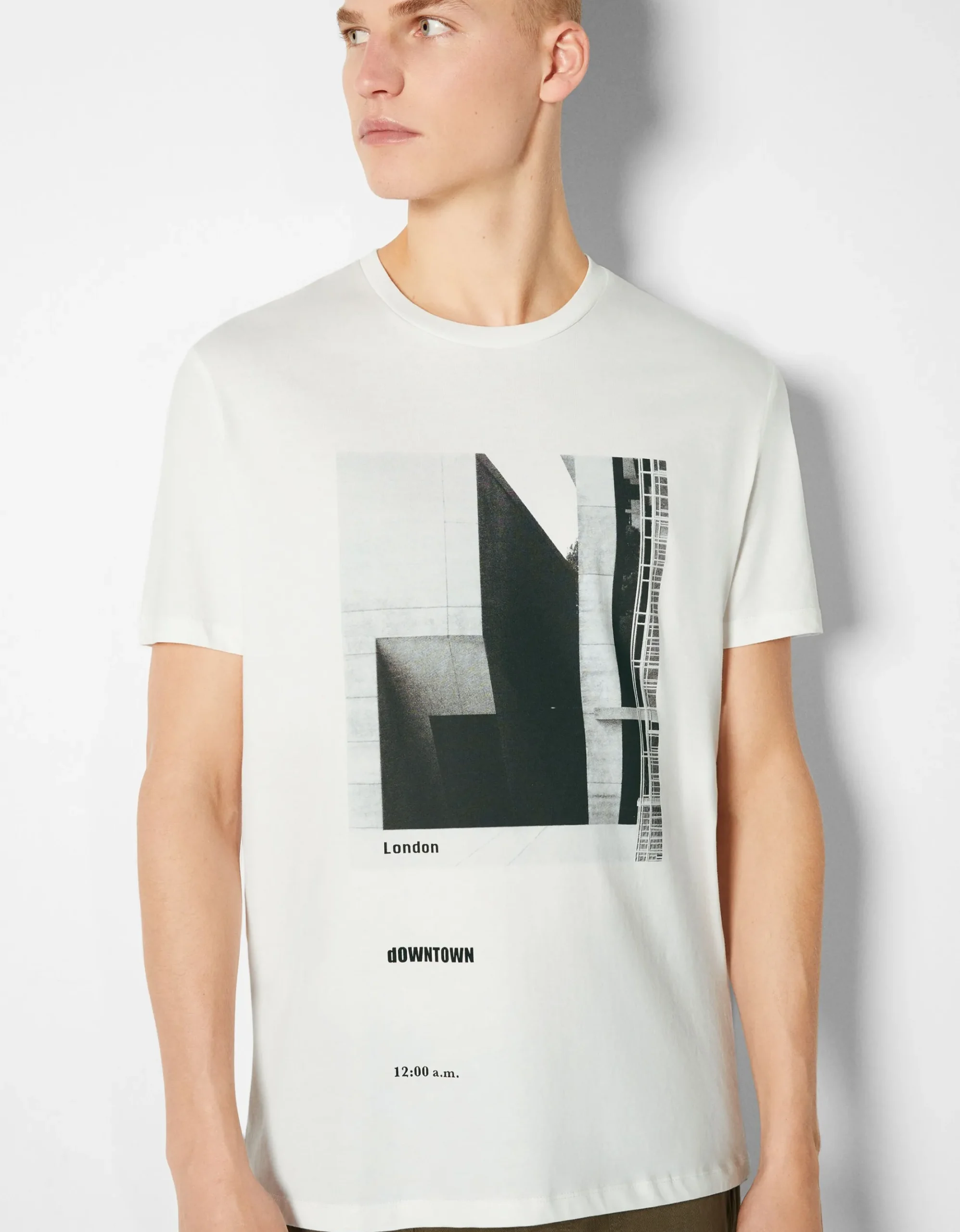 HOMME BERSHKA Tee-shirts*T-shirt manches courtes imprimé photo