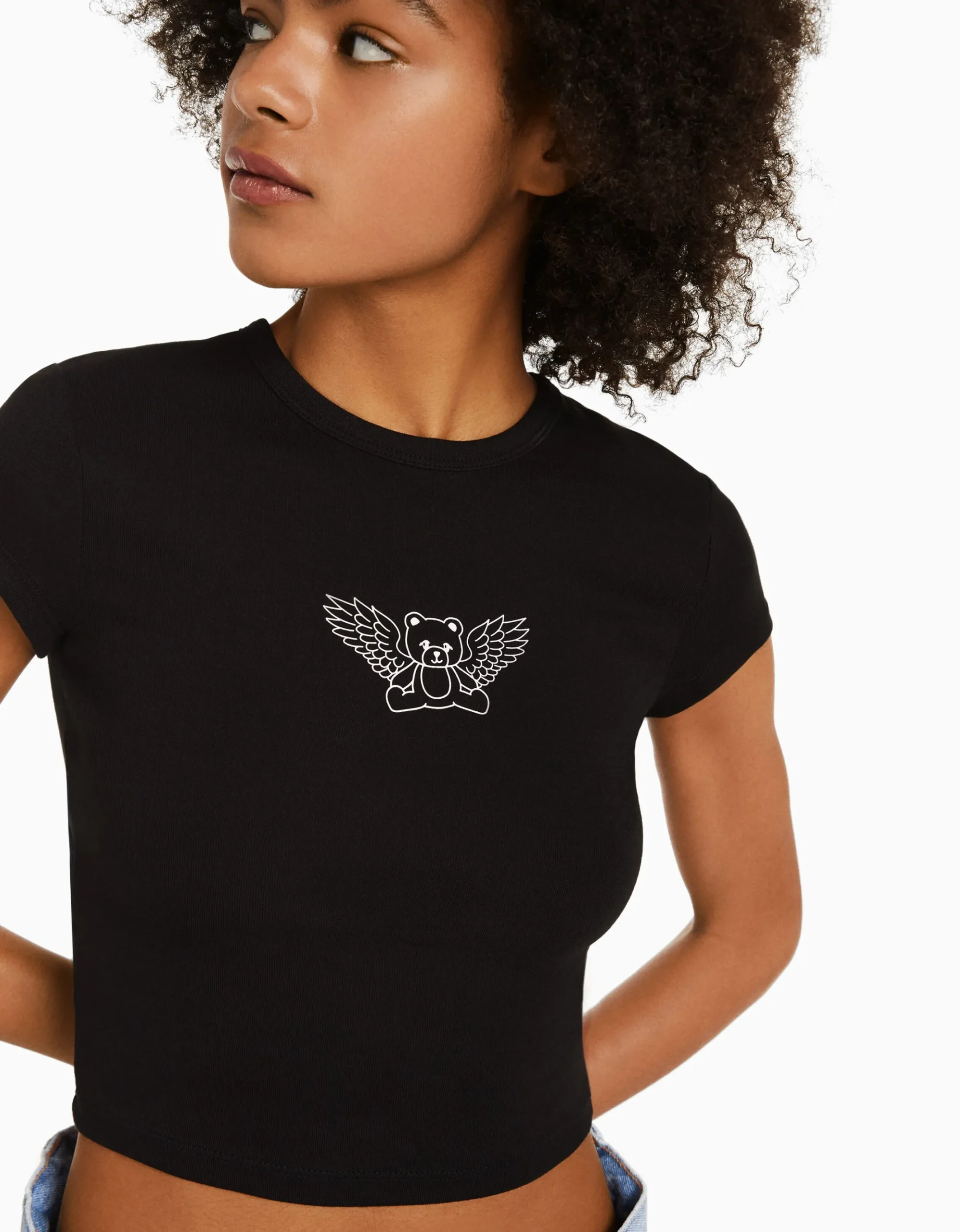 FEMME BERSHKA Tee-shirts*T-shirt manches courtes imprimé
