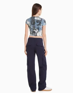 FEMME BERSHKA Tee-shirts*T-shirt manches courtes imprimé