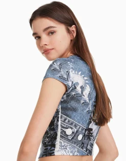 FEMME BERSHKA Tee-shirts*T-shirt manches courtes imprimé