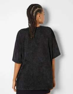 FEMME BERSHKA Tee-shirts*T-shirt manches courtes imprimé