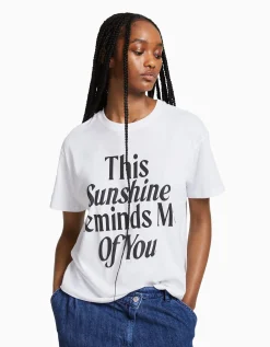 FEMME BERSHKA Tee-shirts*T-shirt manches courtes imprimé