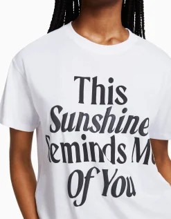 FEMME BERSHKA Tee-shirts*T-shirt manches courtes imprimé
