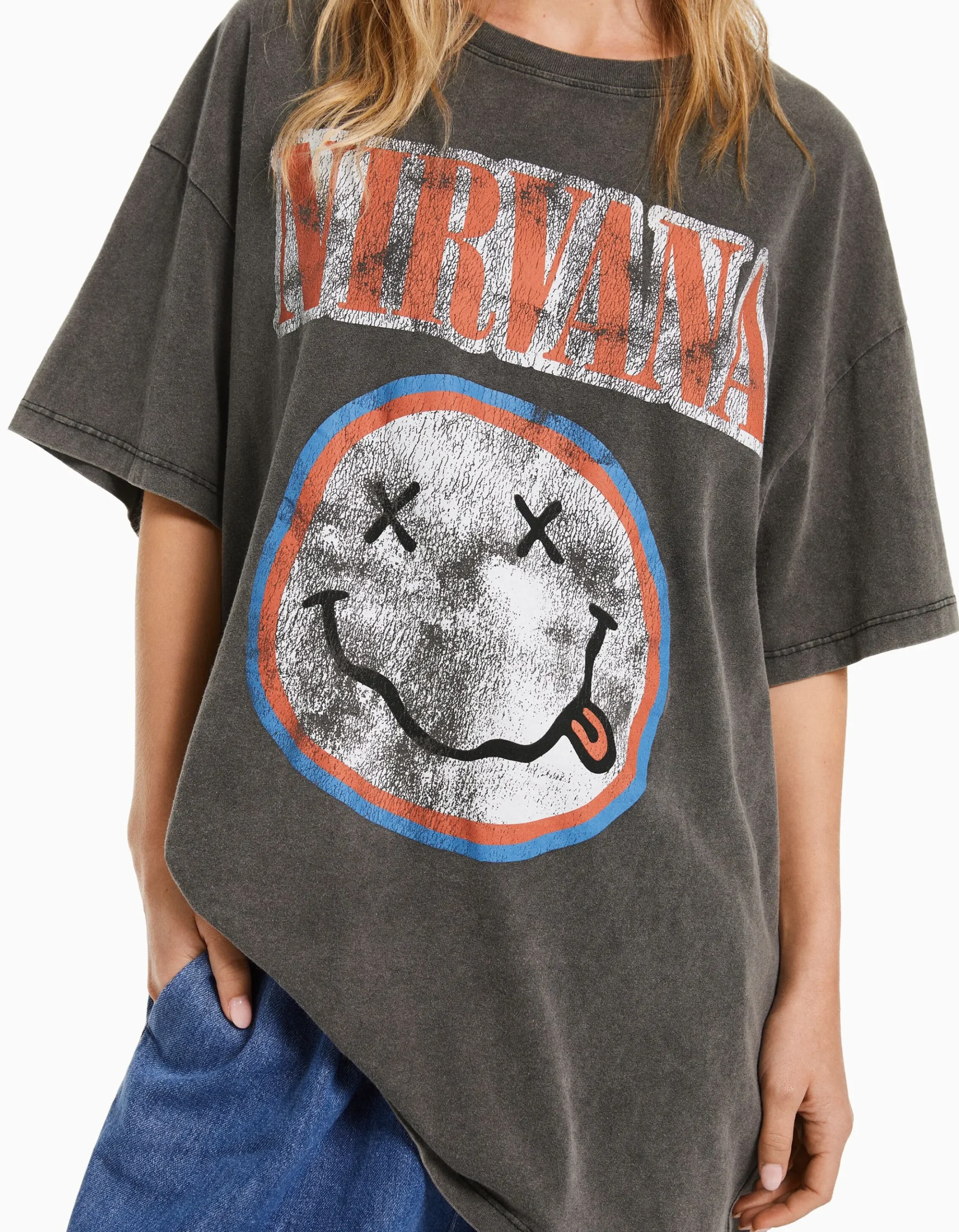 FEMME BERSHKA Tee-shirts*T-shirt manches courtes imprimé Nirvana