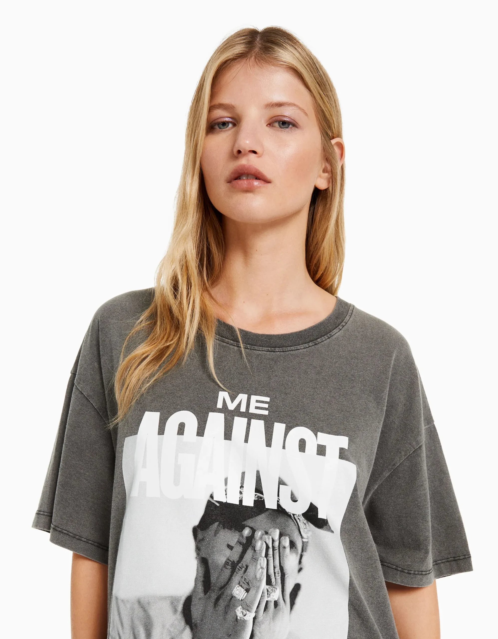 FEMME BERSHKA Tee-shirts*T-shirt manches courtes imprimé Tupac