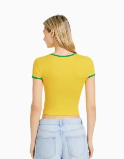 FEMME BERSHKA Tee-shirts*T-shirt manches courtes imprimé