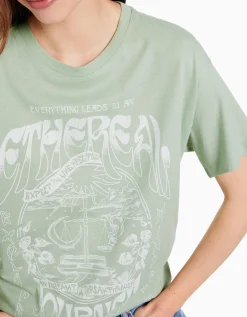 FEMME BERSHKA Tee-shirts*T-shirt manches courtes imprimé