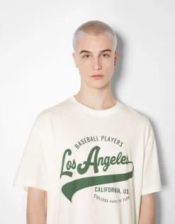 HOMME BERSHKA Tee-shirts*T-shirt manches courtes imprimé
