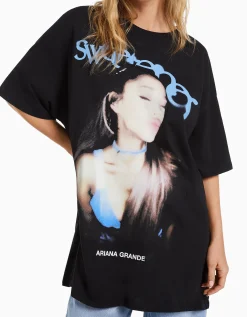 FEMME BERSHKA Tee-shirts*T-shirt manches courtes imprimé Ariana Grande