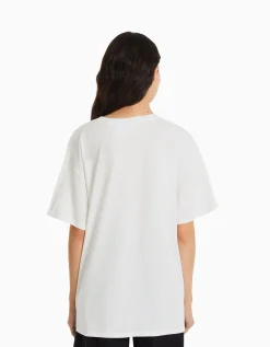 FEMME BERSHKA Cartoons*T-shirt manches courtes imprimé Peter Pan