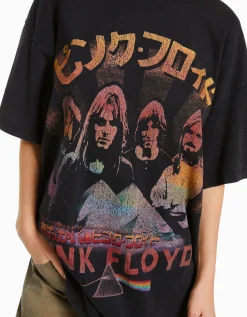 FEMME BERSHKA Tee-shirts*T-shirt manches courtes imprimé Pink Floyd