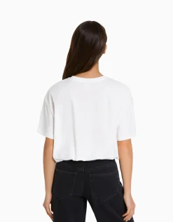 FEMME BERSHKA Tee-shirts*T-shirt manches courtes imprimé
