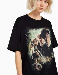 FEMME BERSHKA Tee-shirts*T-shirt manches courtes imprimé Harry Potter