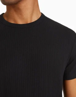 HOMME BERSHKA Vêtements*T-shirt manches courtes muscle fit maille côtelée