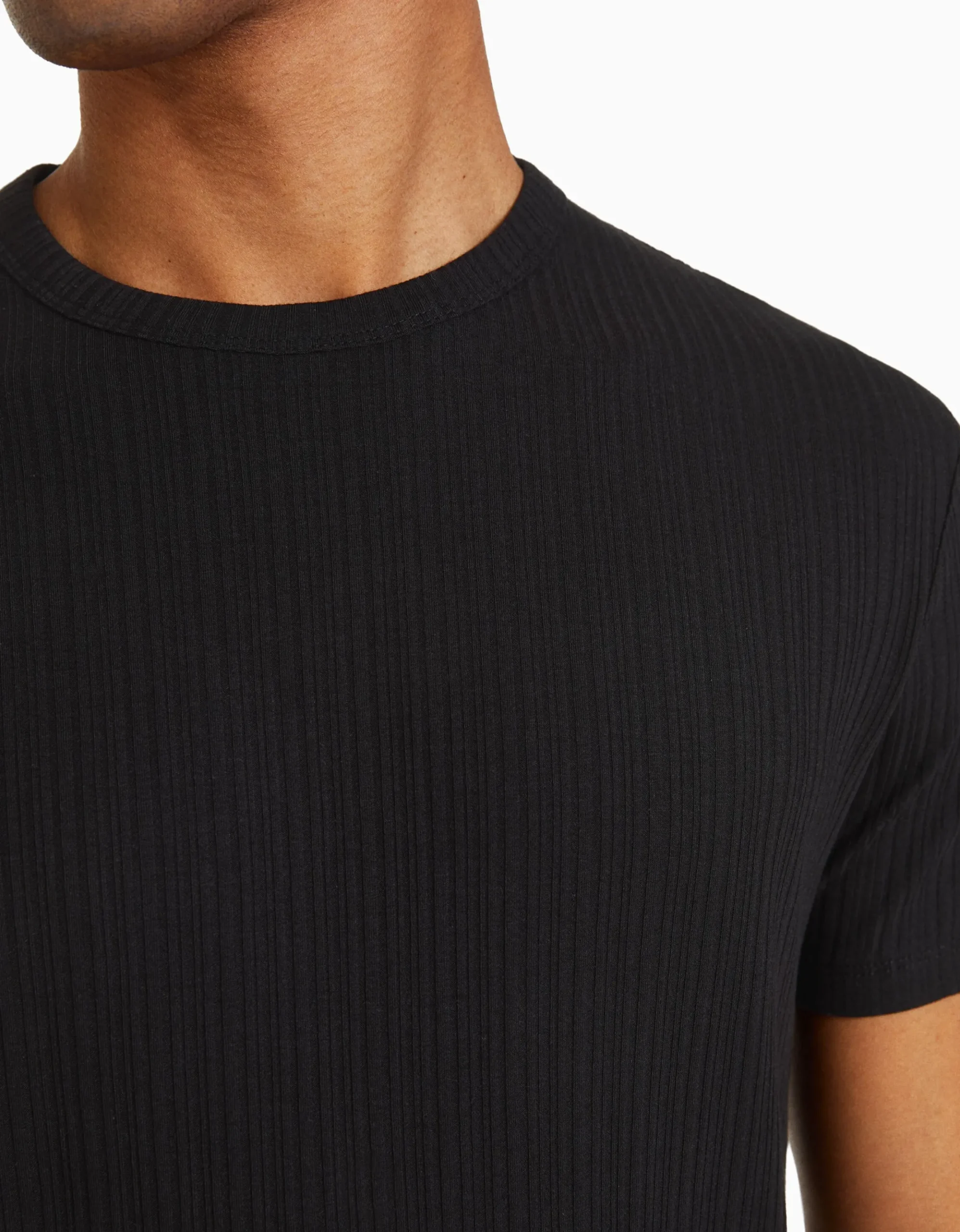 HOMME BERSHKA Vêtements*T-shirt manches courtes muscle fit maille côtelée