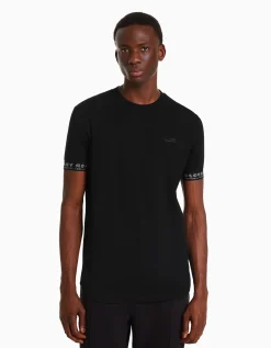 HOMME BERSHKA Tee-shirts*T-shirt manches courtes muscle fit frises