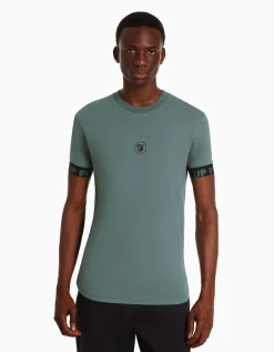 HOMME BERSHKA Tee-shirts*T-shirt manches courtes muscle fit frises
