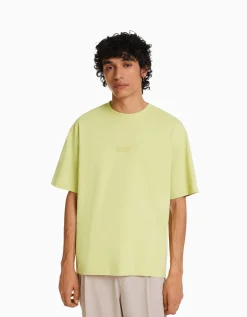 HOMME BERSHKA Tee-shirts*T-shirt manches courtes oversize imprimé