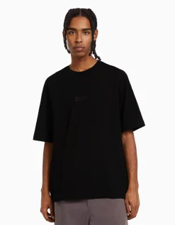 HOMME BERSHKA Vêtements*T-shirt manches courtes oversize imprimé